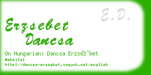 erzsebet dancsa business card